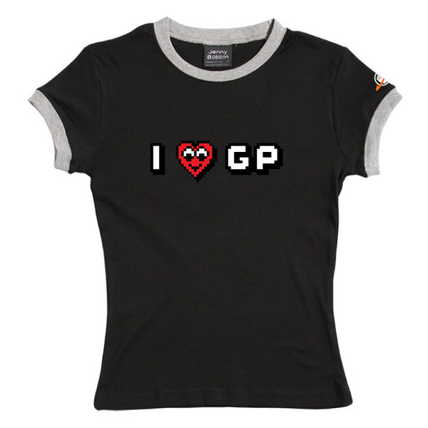 I Heart GP - Female Ringer Tee (Black) for image