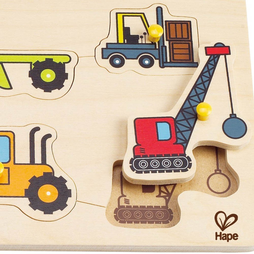 Hape: Construction Site Wooden Peg Puzzle