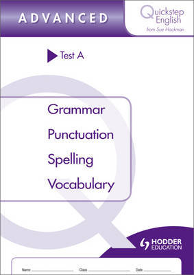 Quickstep English Test A Advanced Stage by Sue Hackman image