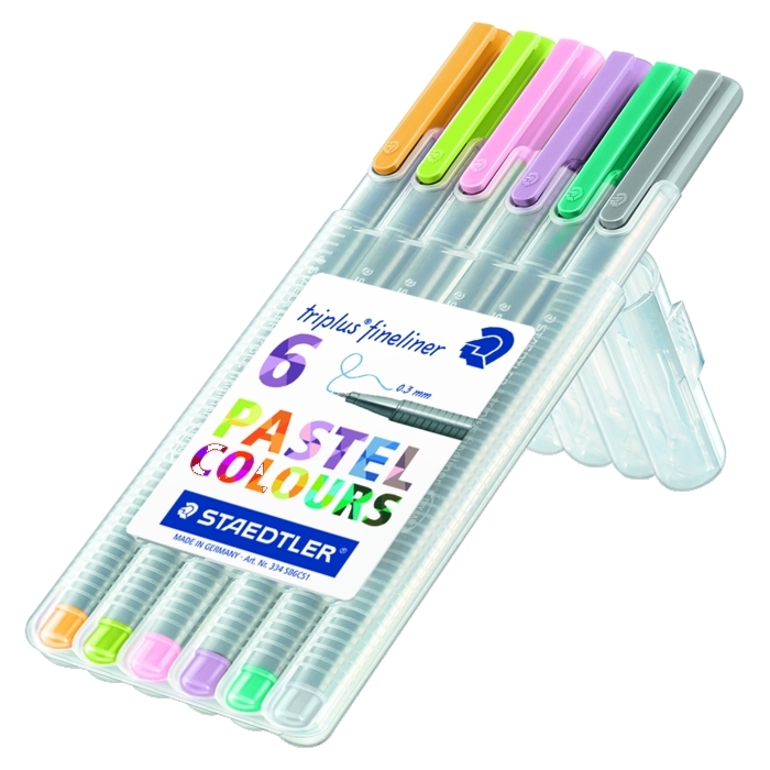 Staedtler Triplus Fineliner Wallet 6 Pastel Colors image
