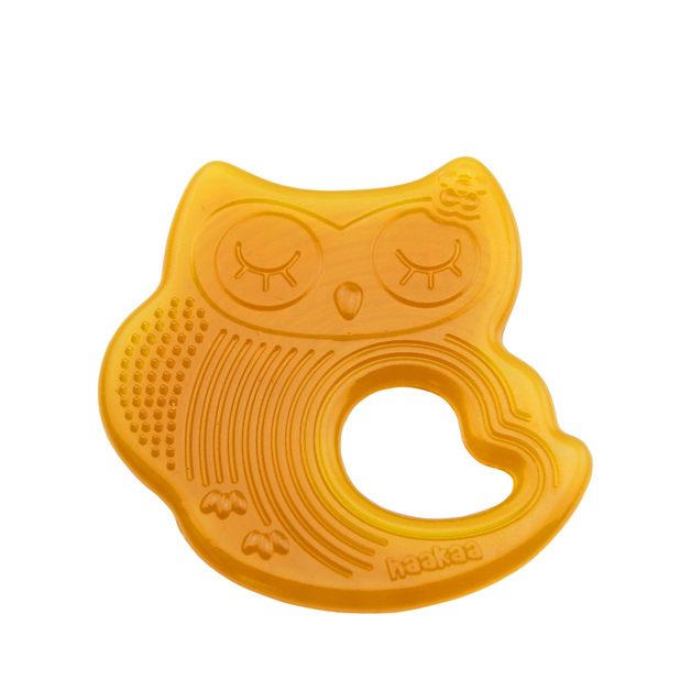 Haakaa: Natural Rubber Owl Teether - Sleeping image