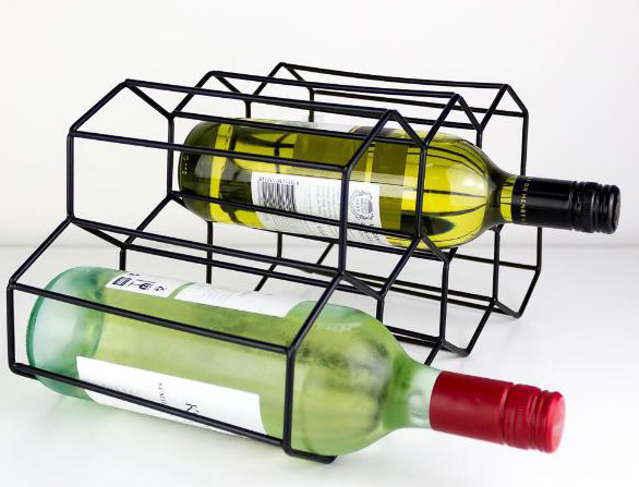 Bartender: Hexagonal Wine Rack 7 Bottle - Black