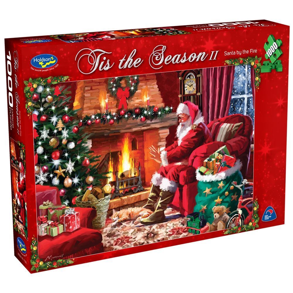 Holdson: 1000 Piece Puzzle - Tis The Season II (Santa By The Fire) image