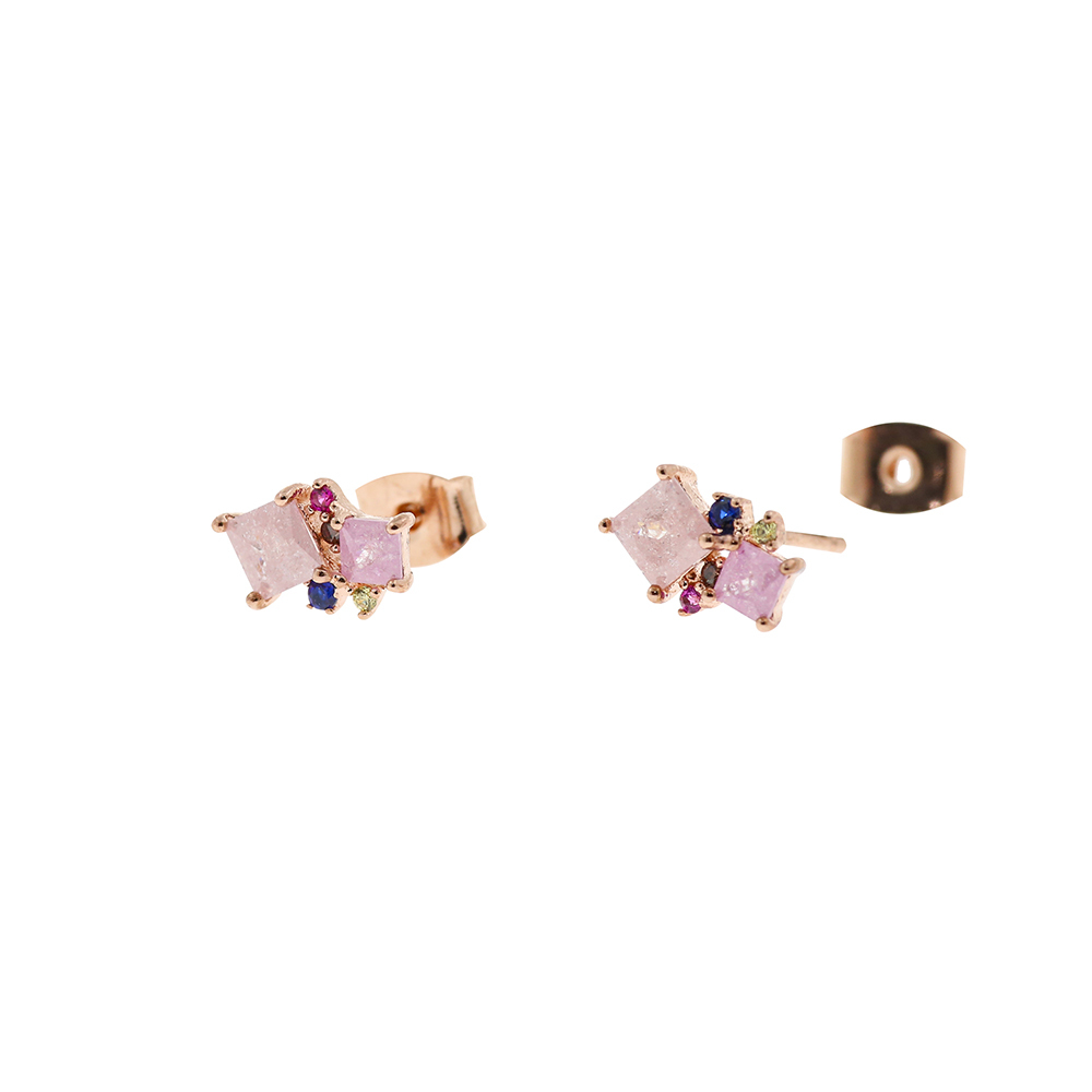 Short Story Earrings Allure - Pink and Purple