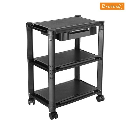 Brateck: Height-Adjustable Smart Cart XL with Three-Shelves and Drawer 13''-32'' image