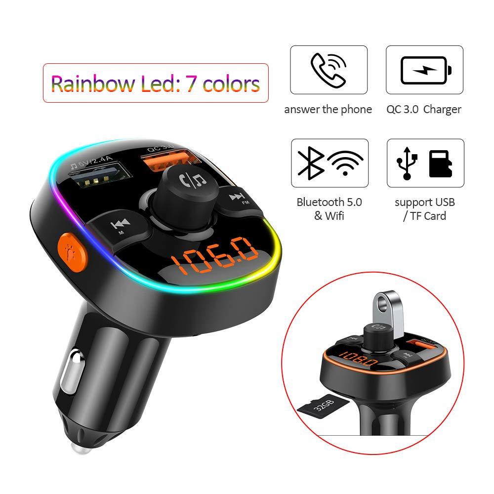 QC3.0 RGB light Car Charger - Bluetooth 5.0 & FM Transmitter image
