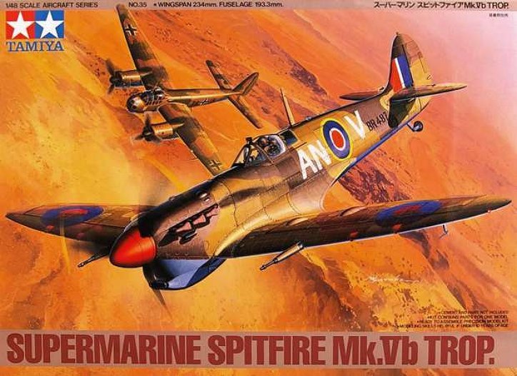 Tamiya British Supermarine Spitfire Mk.Vb Trop. 1/48 Aircraft Model Kit image