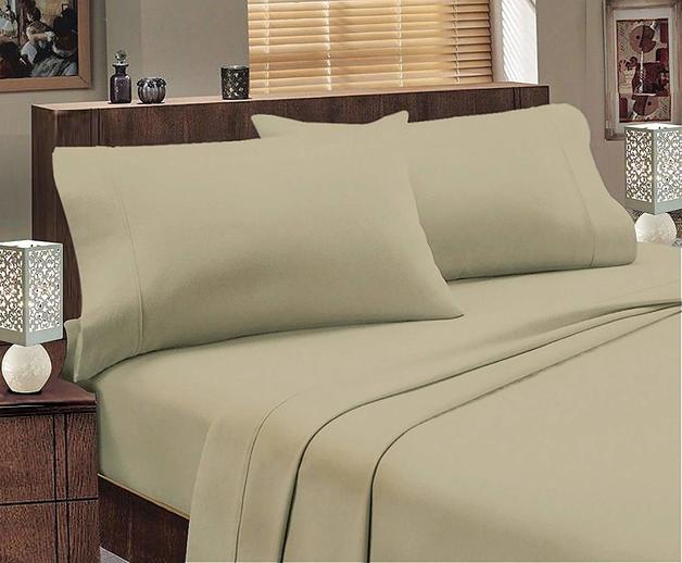 Park Avenue Egyptian cotton Flannelette Sheet Set King (Stone) at