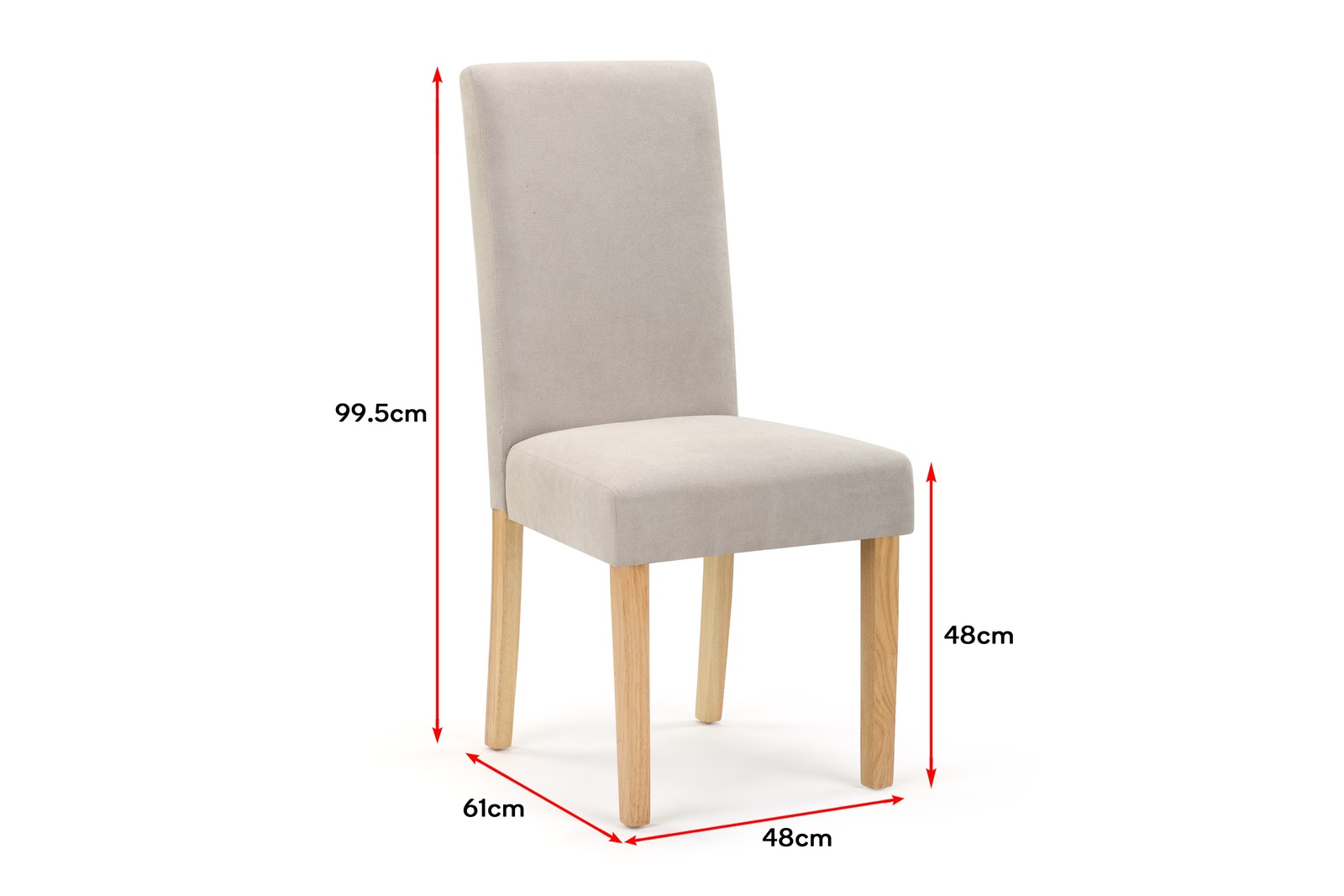 Buy Ovela Set of 2 Kyran Fabric Dining Chairs (Beige) at Mighty Ape NZ