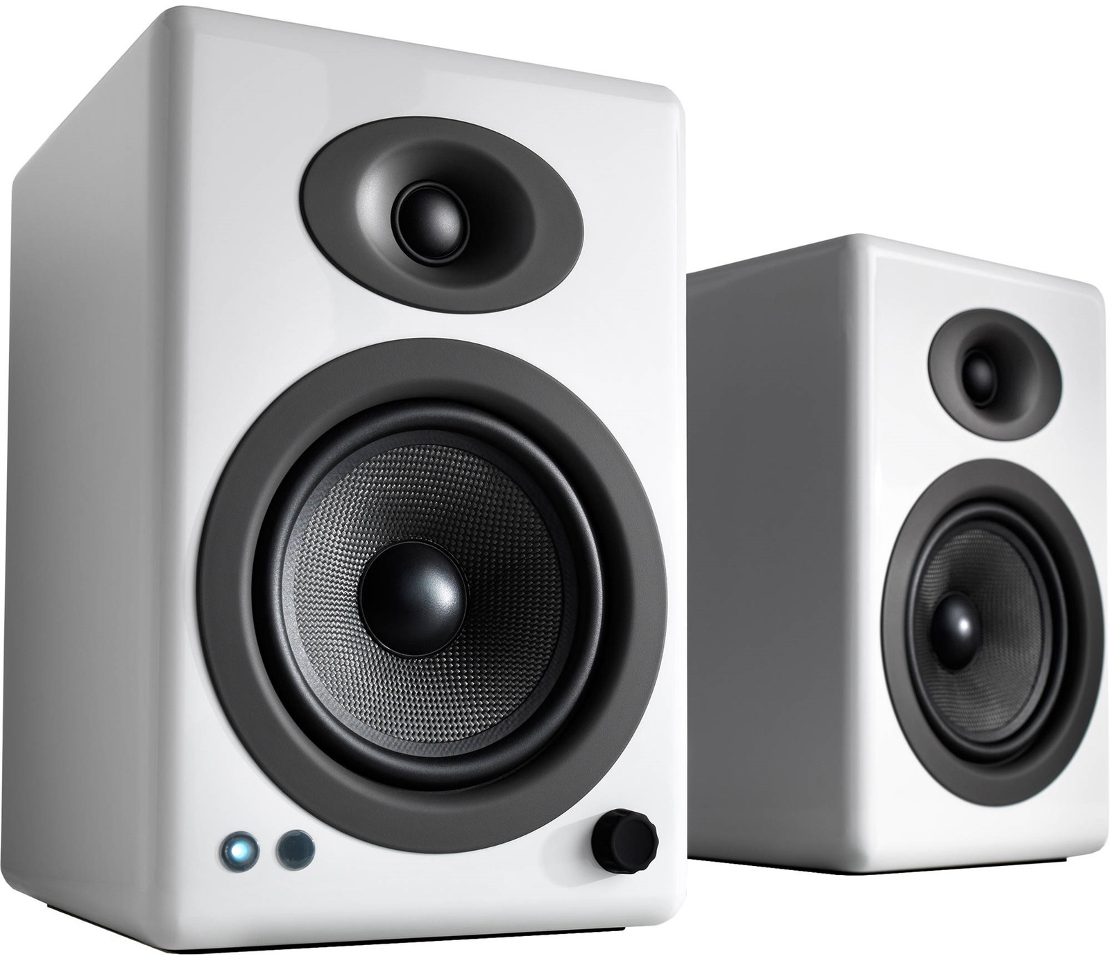 Audioengine 5+ Powered Bookshelf Speakers (Pair) High-Gloss White image
