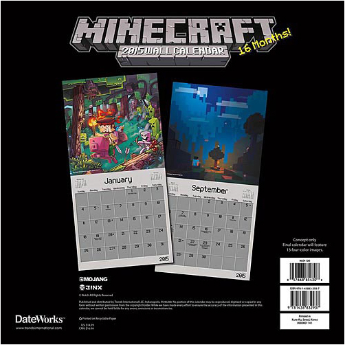 Minecraft Calendar 2015 image