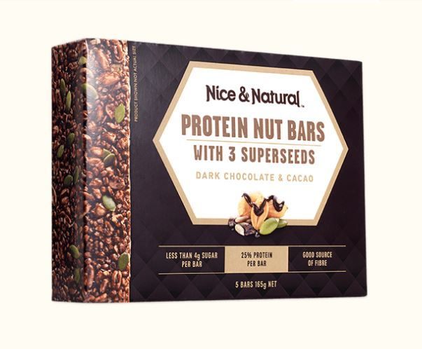 Nice & Natural Protein Nut Bars - Dark Chocolate & Cacao (165g) image