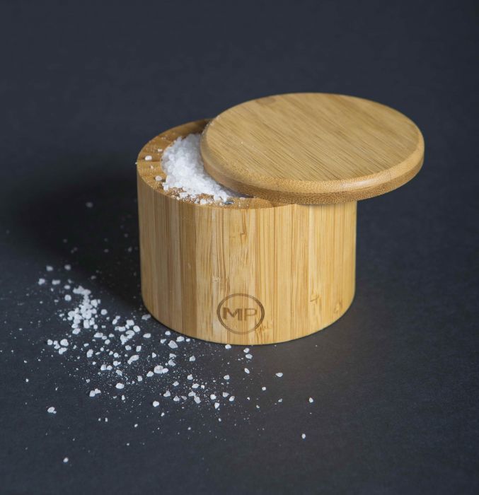 MasterPro: Bamboo Round Salt Box (9x9x7cm)