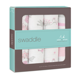 Aden+Anais Classic Swaddle - For The Birds (4 Pack Swaddling Wraps)