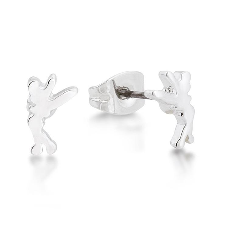 Couture Kingdom: Disney Tinker Bell Silhouette Stud Earrings - White Gold