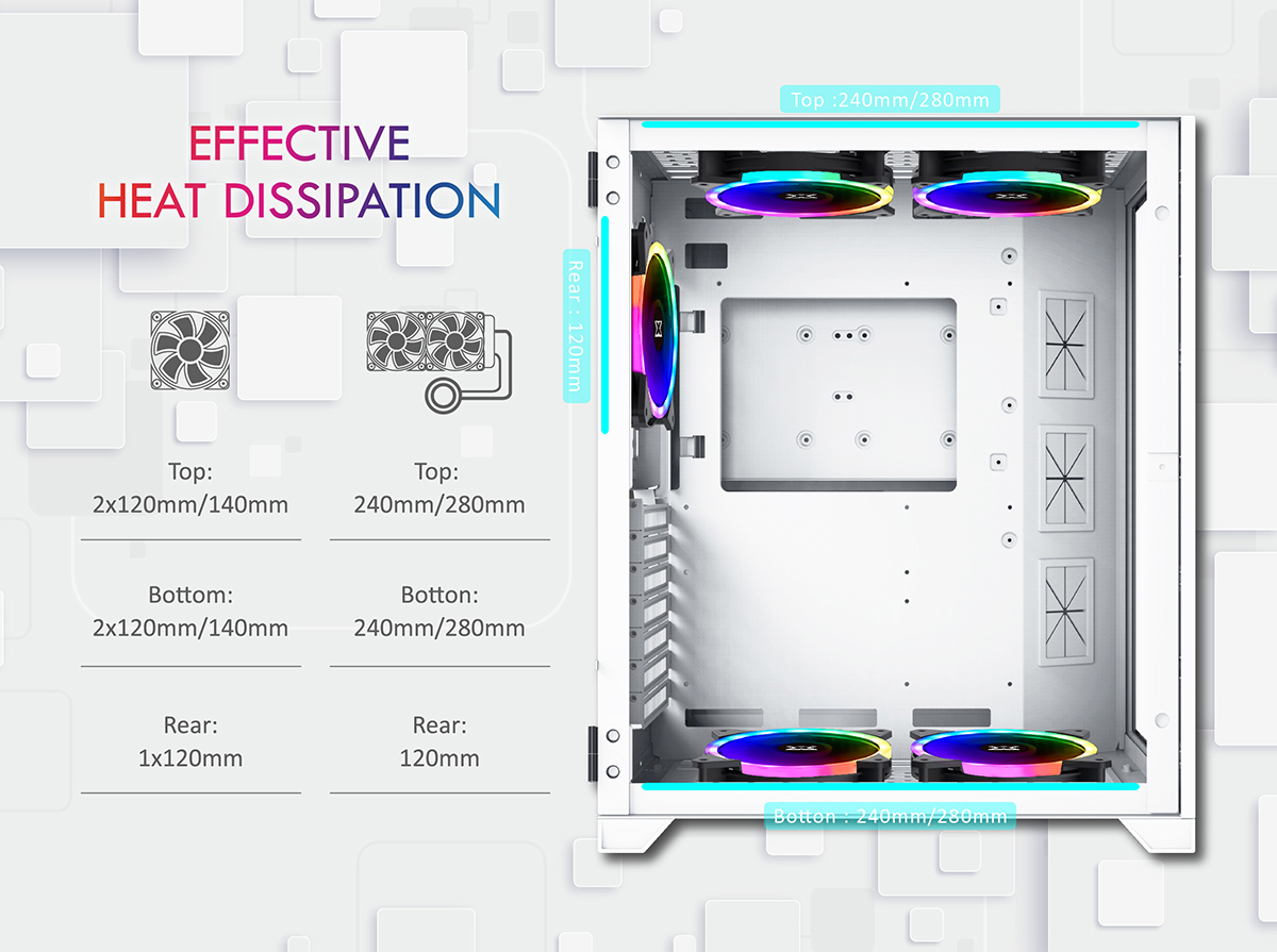 Xigmatek Aquarius S Arctic Tempered Glass Mid Tower Case