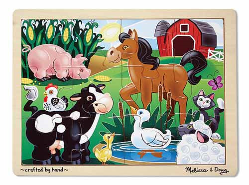 On the Farm Wooden Jigsaw Puzzle - Melissa & Doug