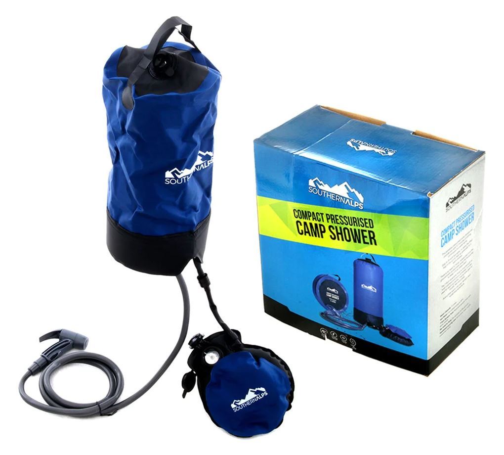 Buy Southern Alps Compact Pressurised Camp Shower with Foot Pump at
