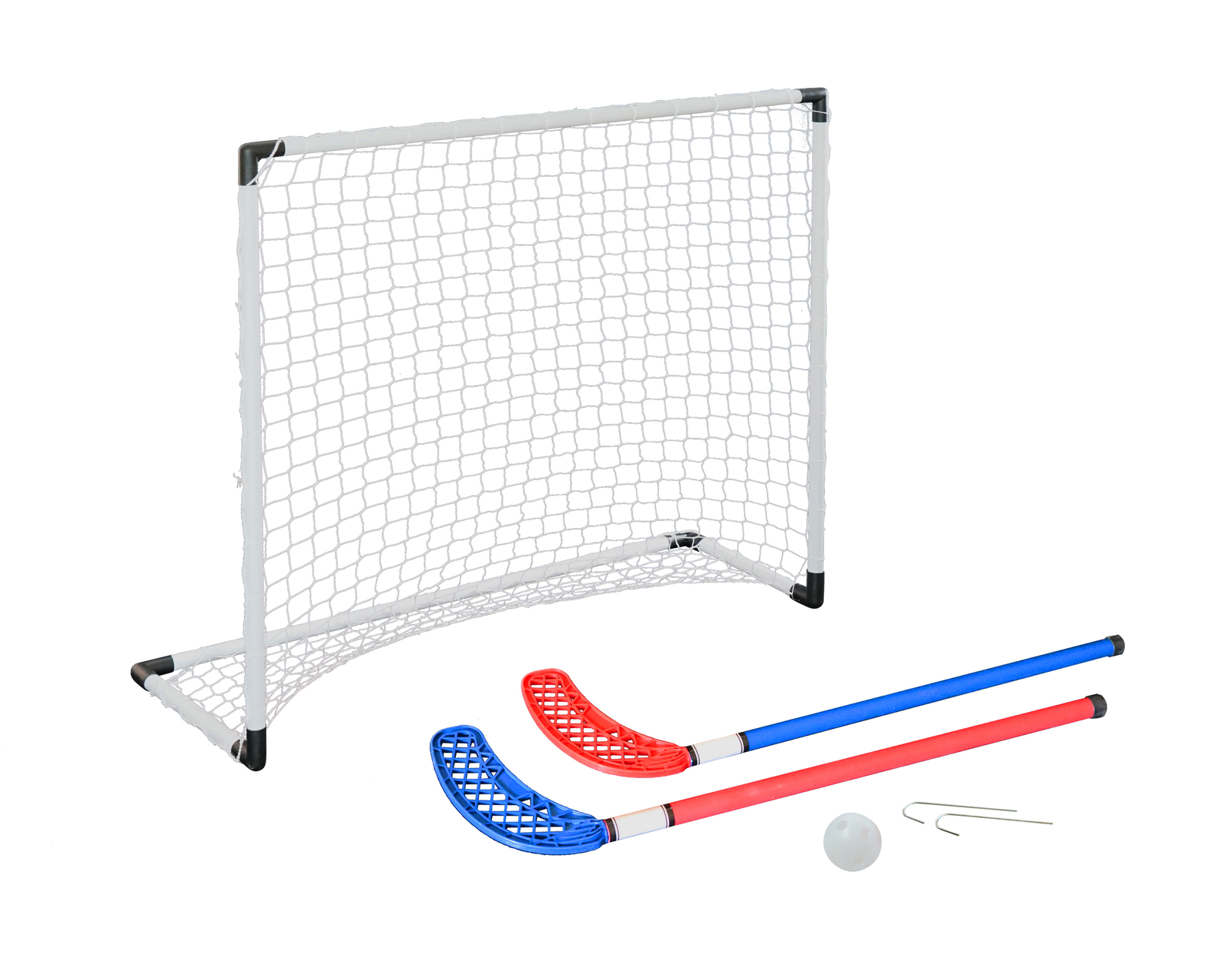Buy Mini Hockey Goal Set with Plastic Pole & Net + 2 Stick + 1 Ball at
