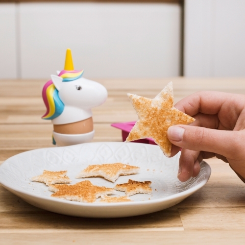 Unicorn Egg Cup and Star Toast Cutter Set image