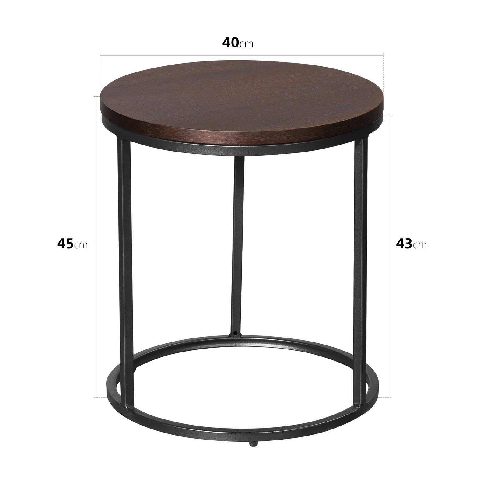Buy Round Nesting Side Table Black & Walnut at Mighty Ape NZ