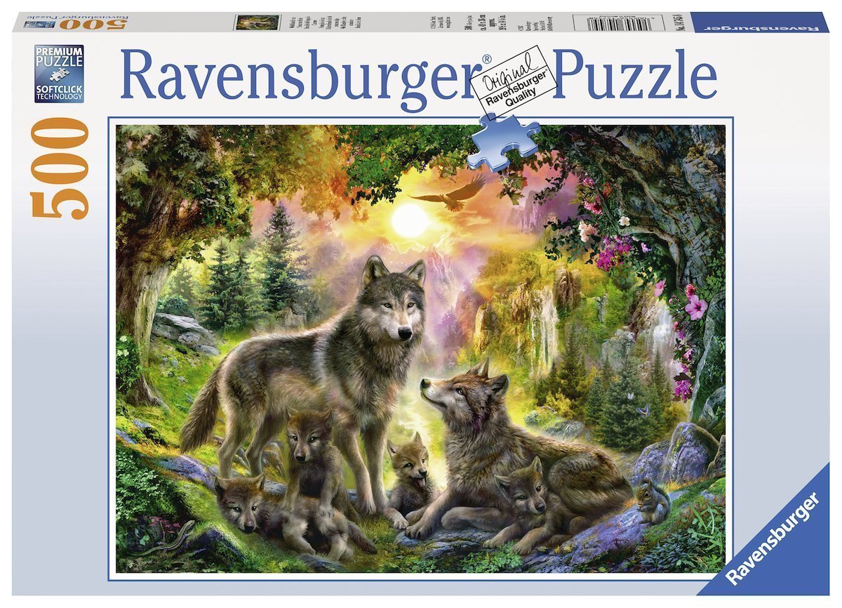 Ravensburger: Wolf Family in Sunshine - 500pc Puzzle image