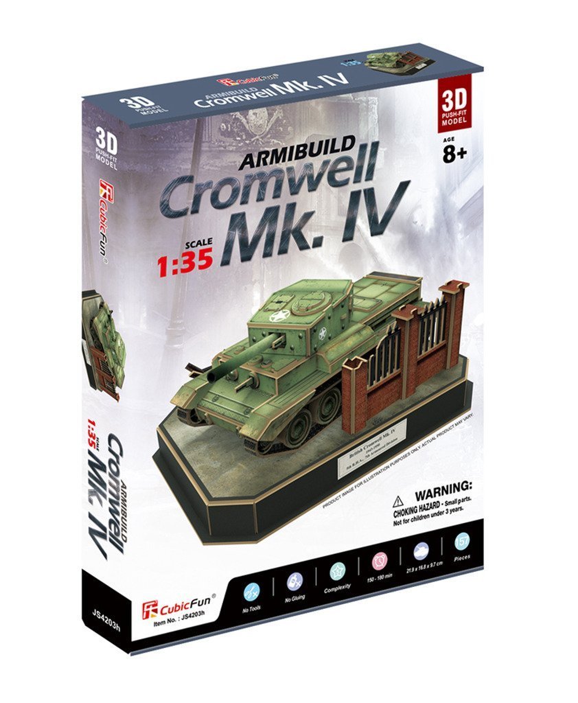 CubicFun: ArmiBuild - British Cromwell Mk. IV - 213 Piece 3D Puzzle image