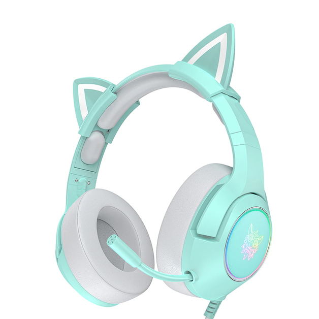 Onikuma K9 Cat Ear Esports Wired Headphones Green Buy Now at Mighty Ape NZ