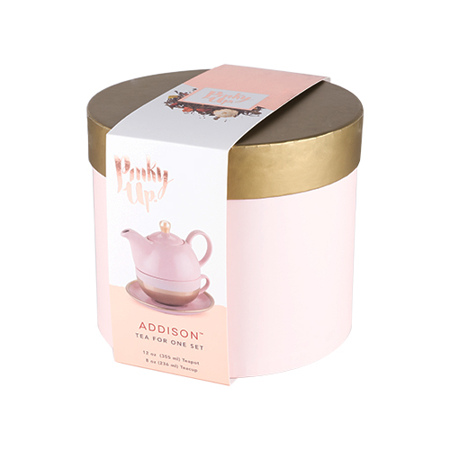 Pinky Up: Addison - Tea for One Set (Pink/Gold) image