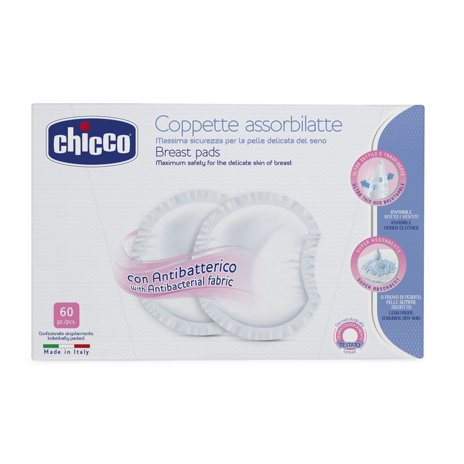 Chicco: Antibacterial Breast Pads (60 Pack)