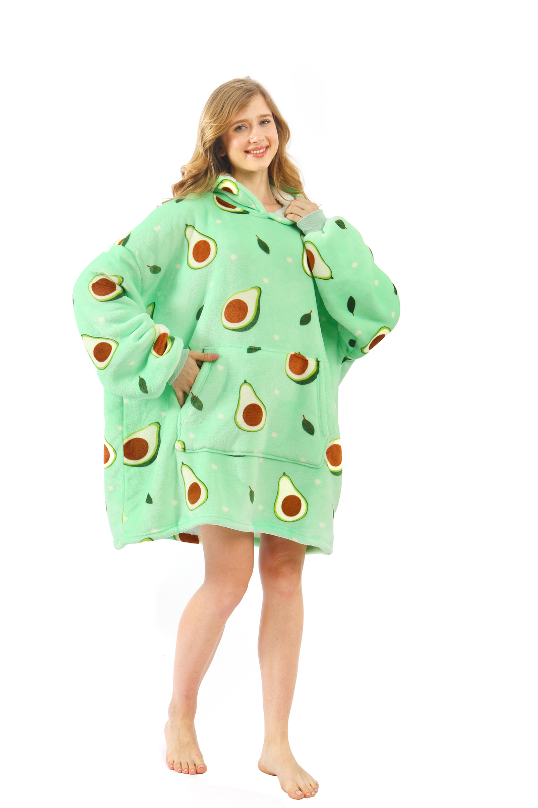 Printed Cuddle Hoodie Blanket Avocado at Mighty Ape NZ
