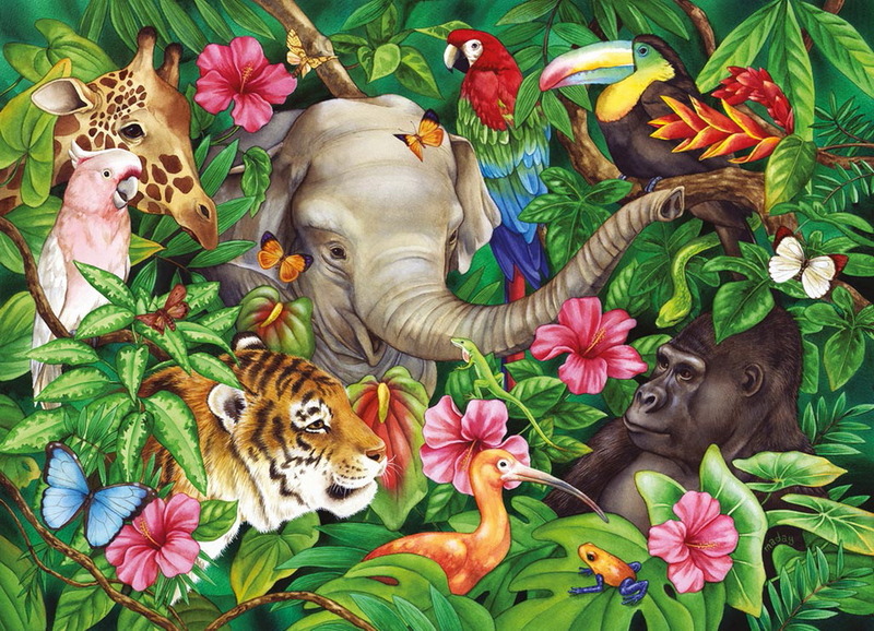 Ravensburger 60 Piece Jigsaw Puzzle - Tropical Friends image