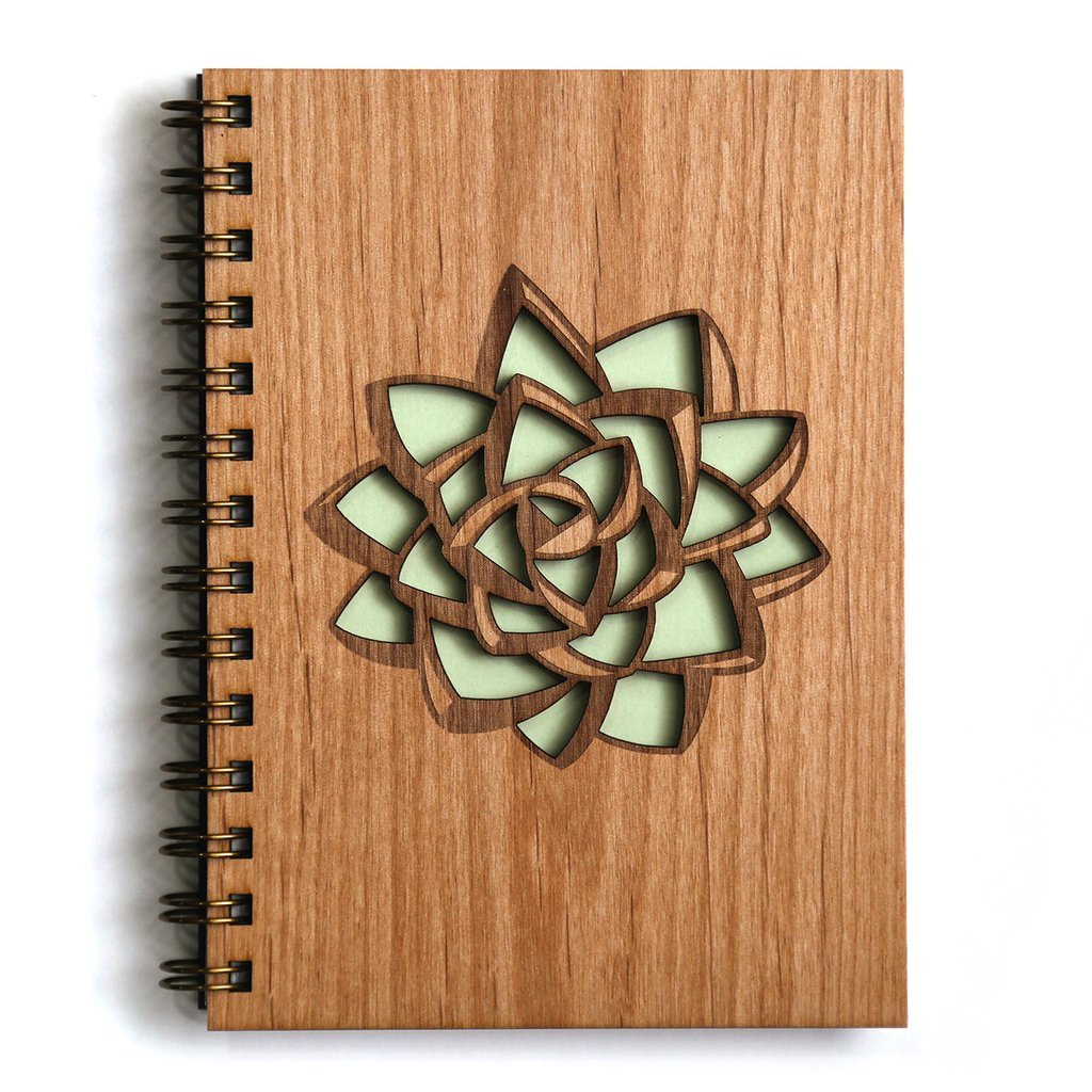 Cardtorial Wooden Journal - Succulent image