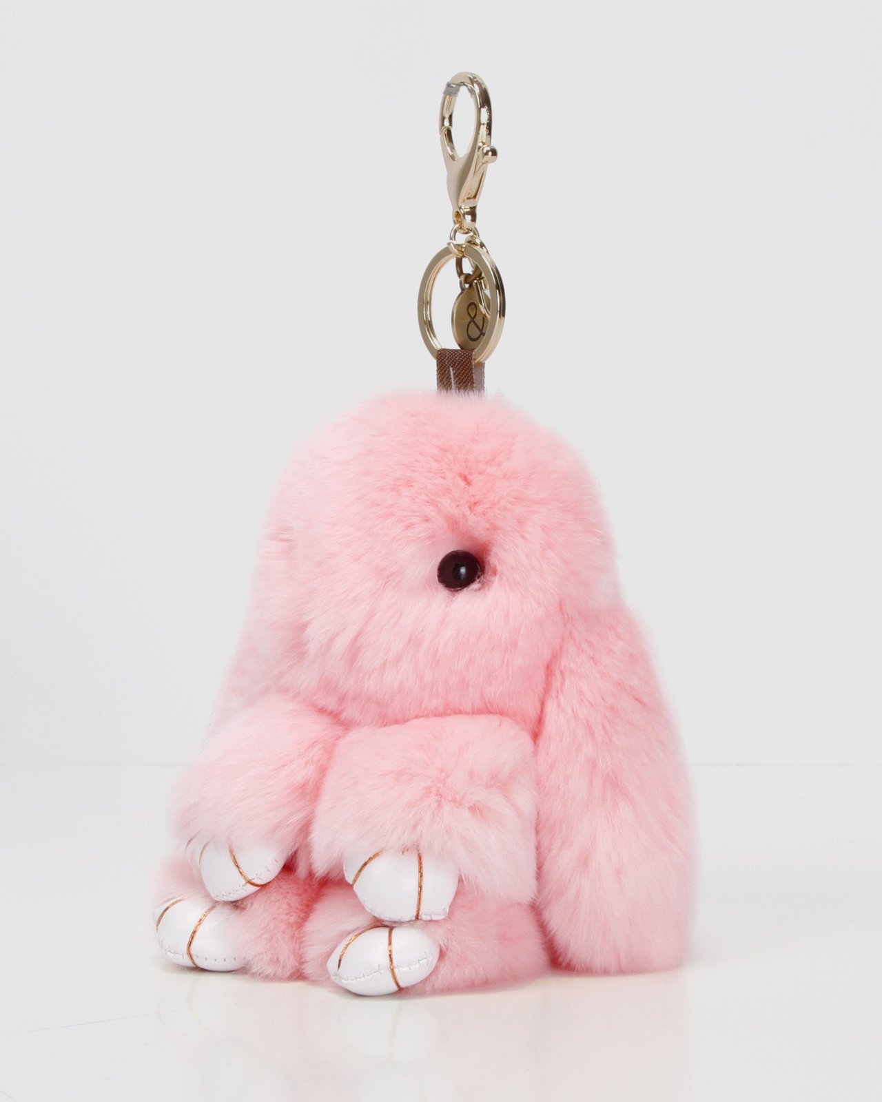 Faux Fur Bunny Keychain Pink at Mighty Ape NZ