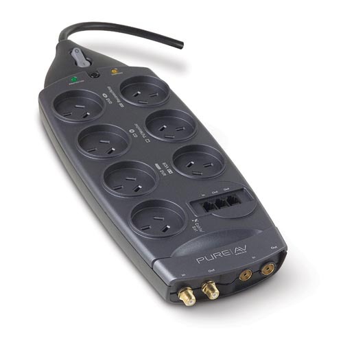 Belkin PureAV Series 7-Way (3m Cord) + TEL + AV + F-TYPE + $475000 Warranty image