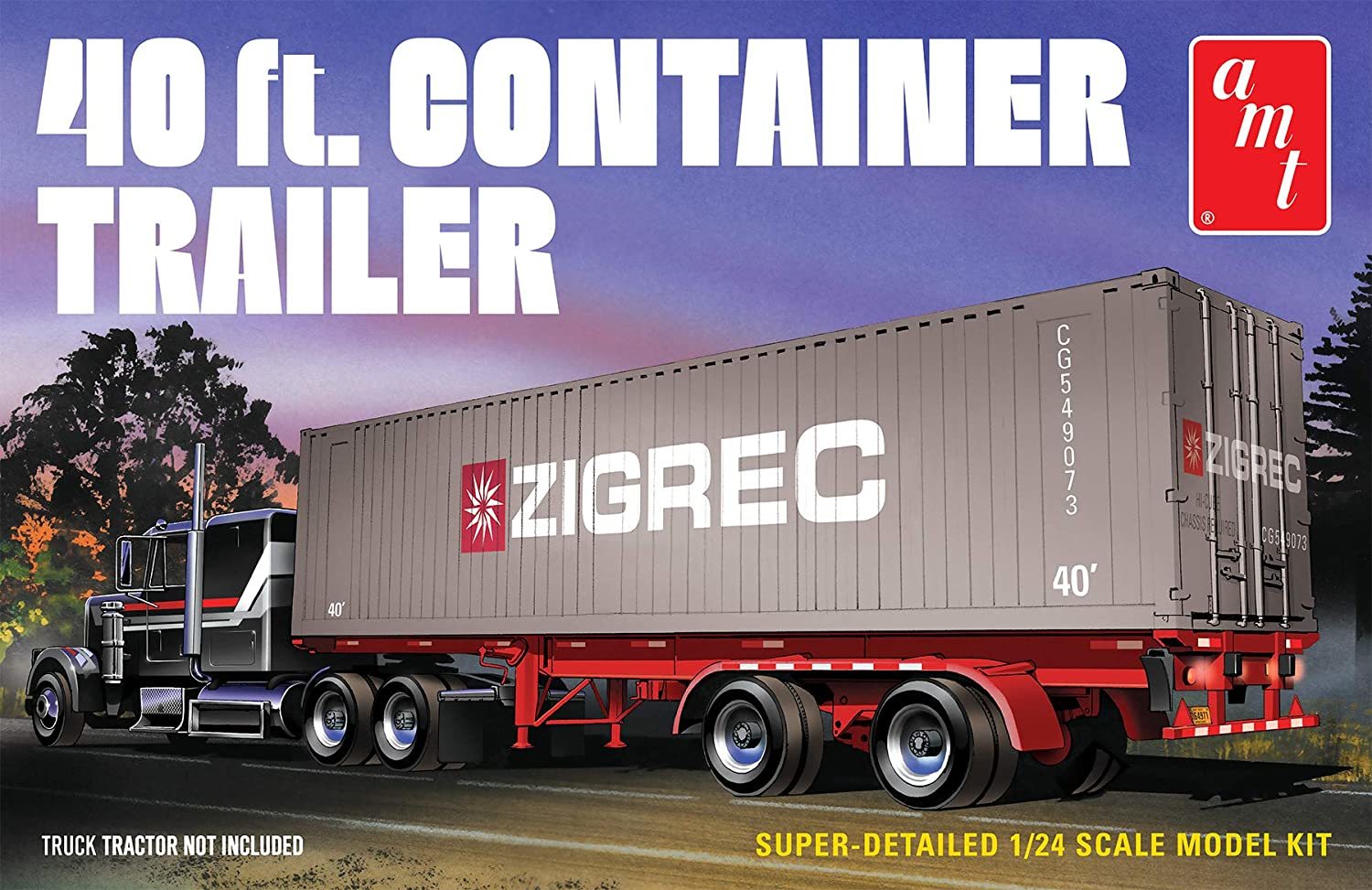 AMT 1/25 40ft Container Trailer Model Kit at Mighty Ape Australia