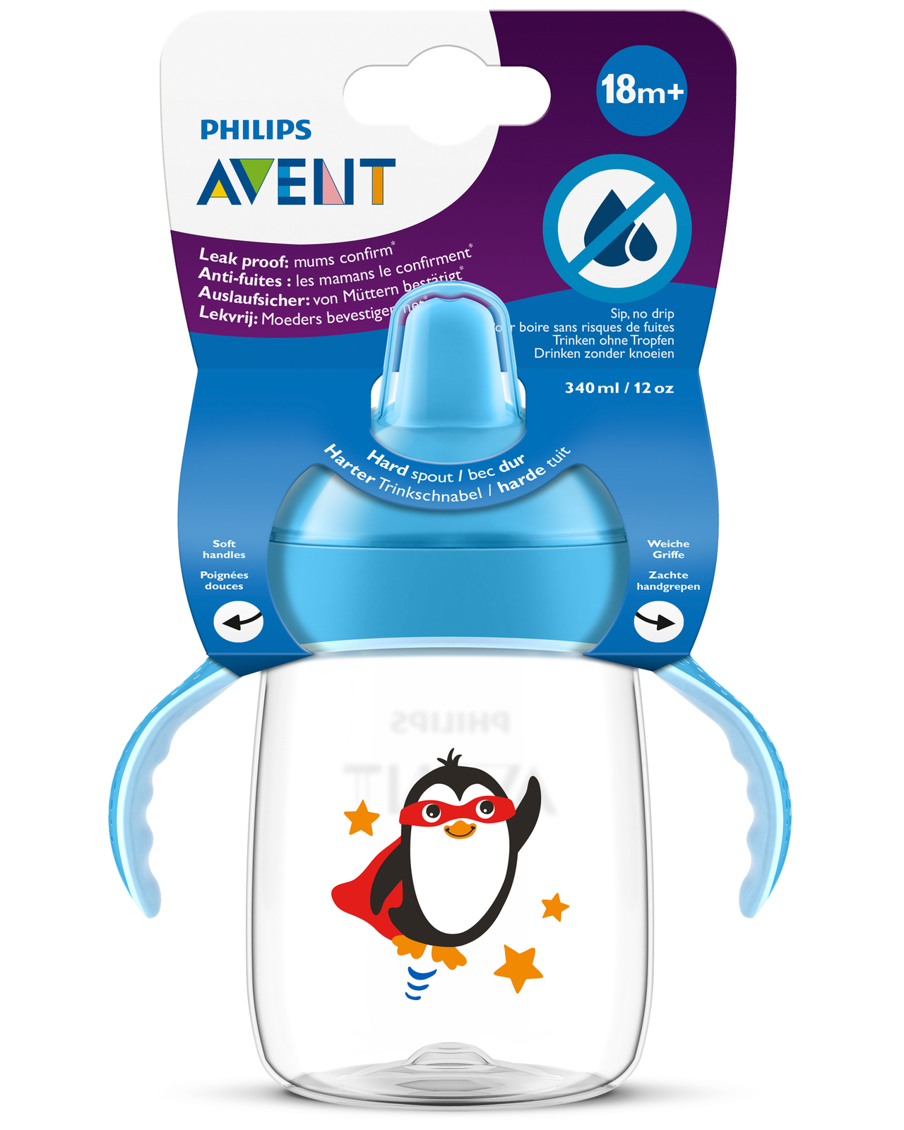 Avent: Sip No Drip - Blue (340ml)