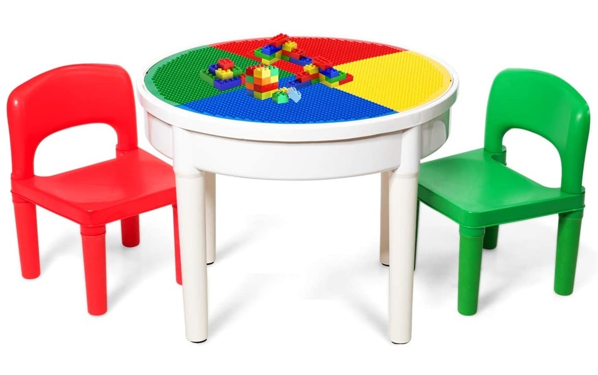 Kids Round 3-in-1 Activity Table With 2 Chairs (Primary) image