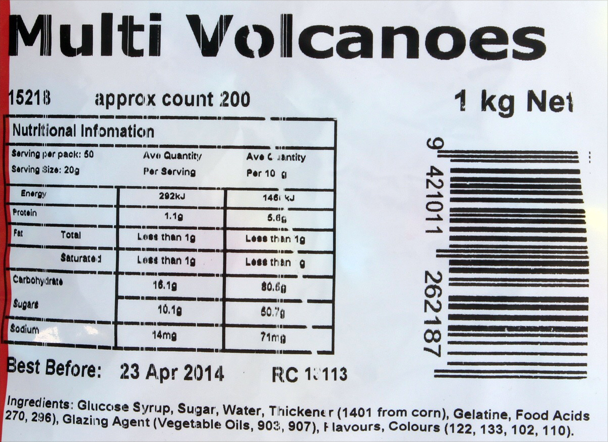 Rainbow Confectionery Multi Volcanoes Lollies Bulk Bag 1kg image