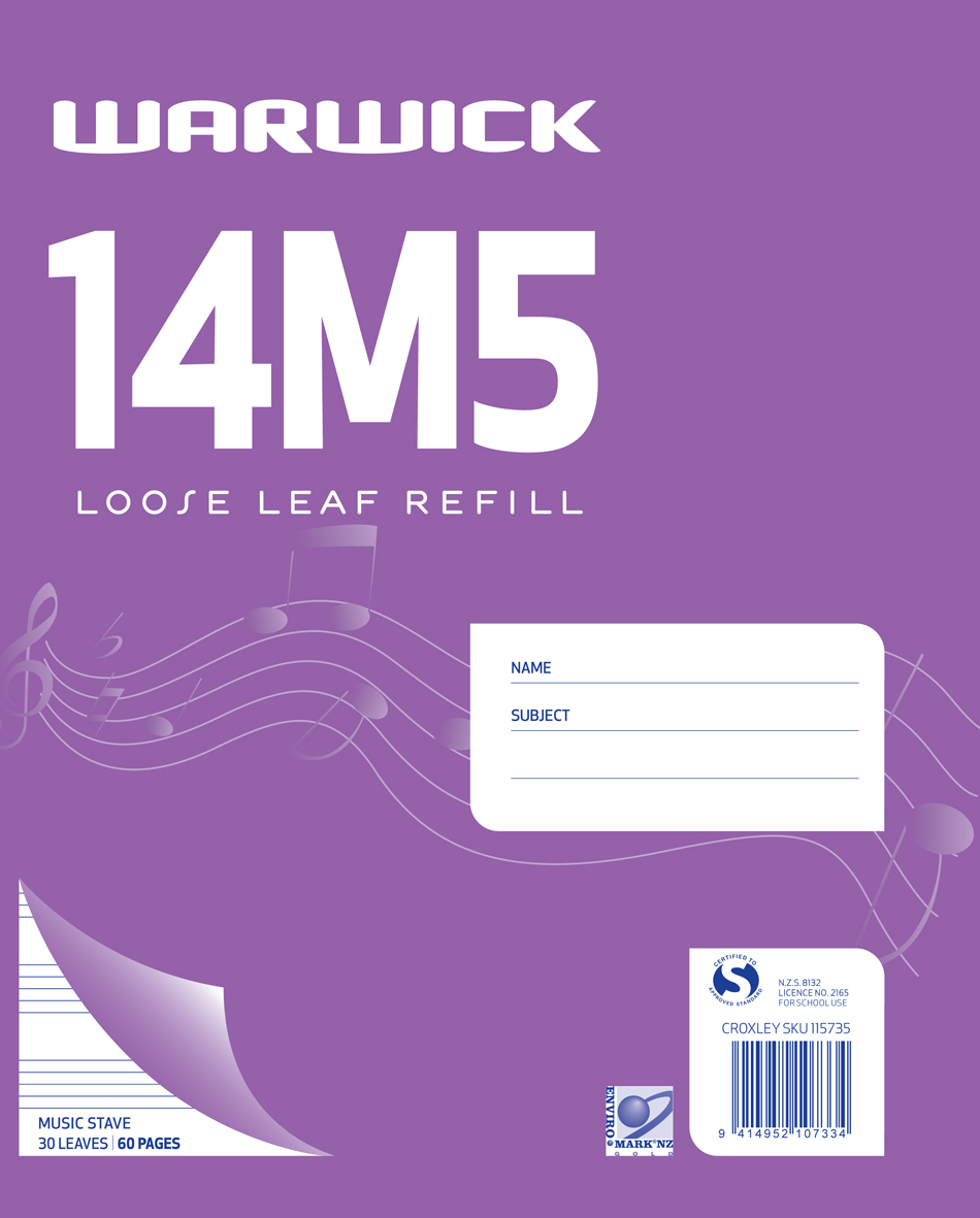 Warwick 14M5 30lf Loose Leaf Music Refill