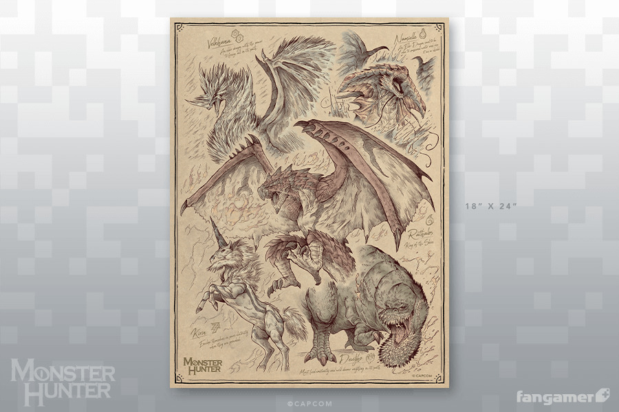 Monster Hunter: Elemental Monsters (18"x24") - Art Print image