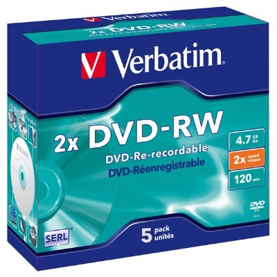 Verbatim DVD-RW 4.7GB 5Pk Jewel Case 2x image