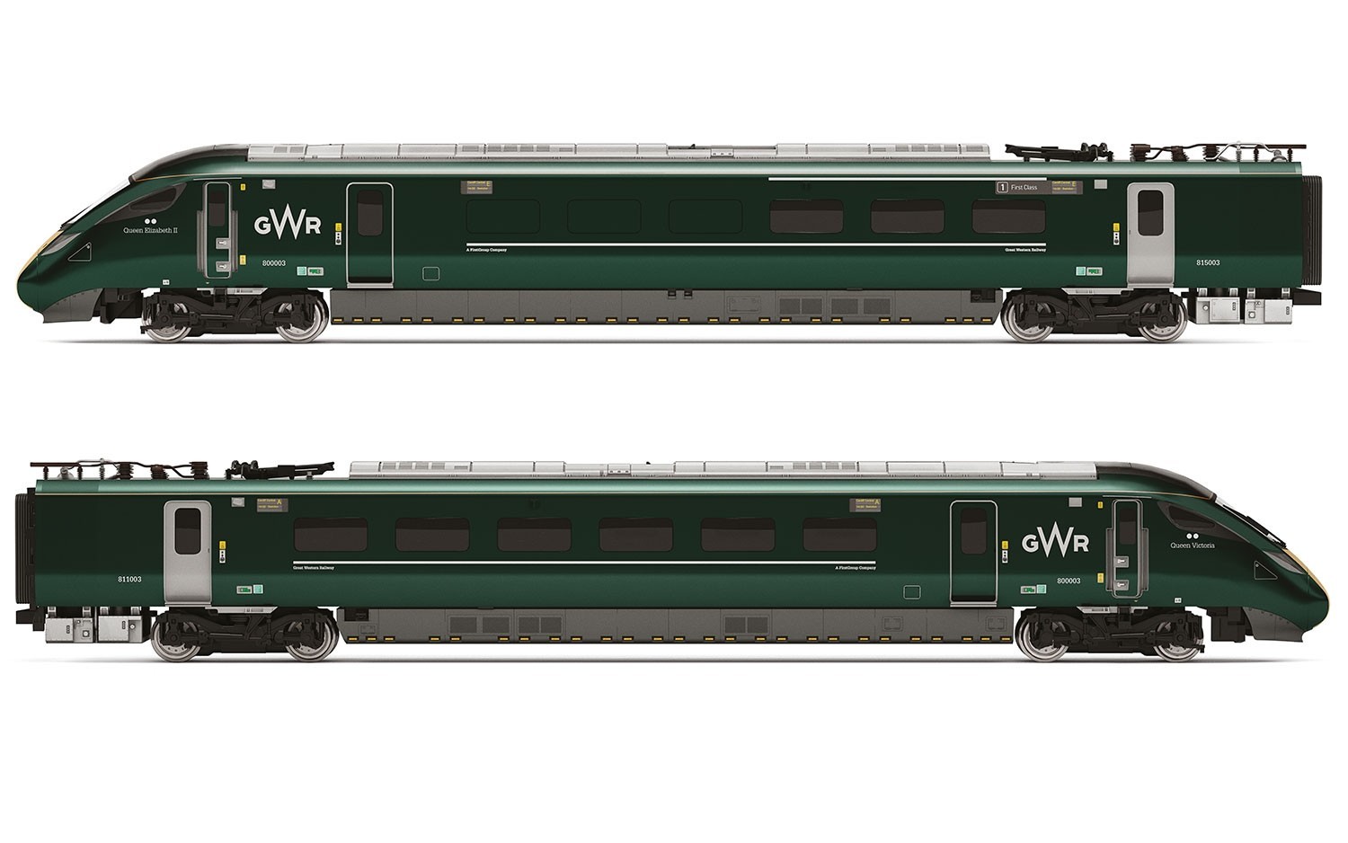 Hornby: GWR, IEP Bi-Mode Class 800/0 'Queen Elizabeth II' & 'Queen Victoria' Train Pack image