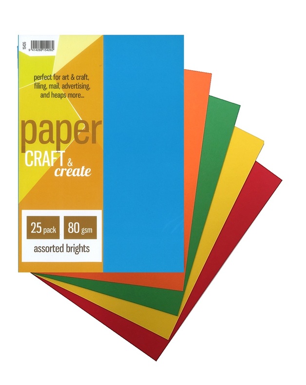 Buy Craft & Create A4 80gsm Paper Assorted Brights (25 Pack) at