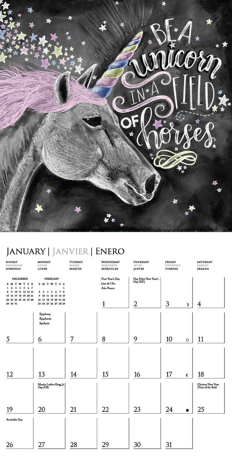 Chalkboard 2020 Mini Wall Calendar image