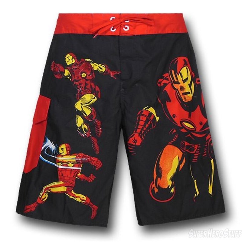 Iron Man Action Images Board Shorts (Large)
