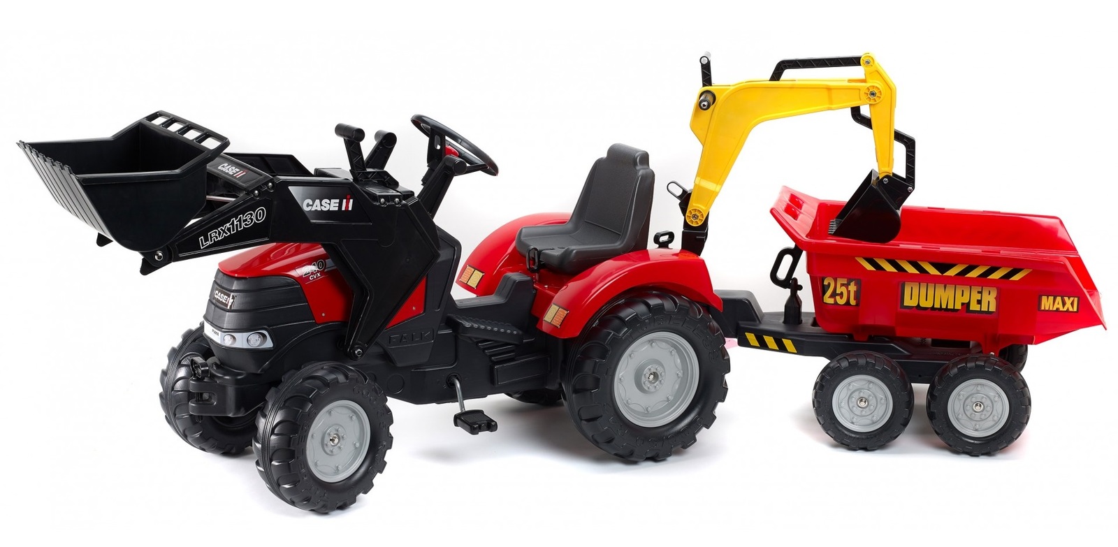 Falk: Case IH Puma Pedal Tractor - Excavator with Maxi-Tilt Trailer image