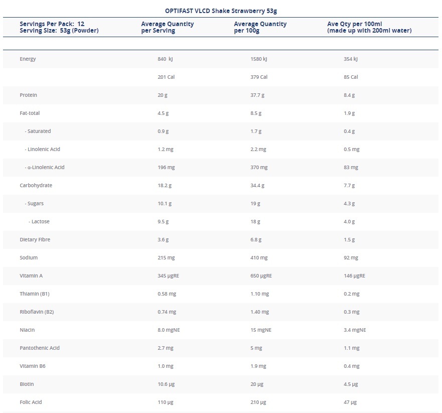 Optifast Strawberry Shake (12 x 53g)