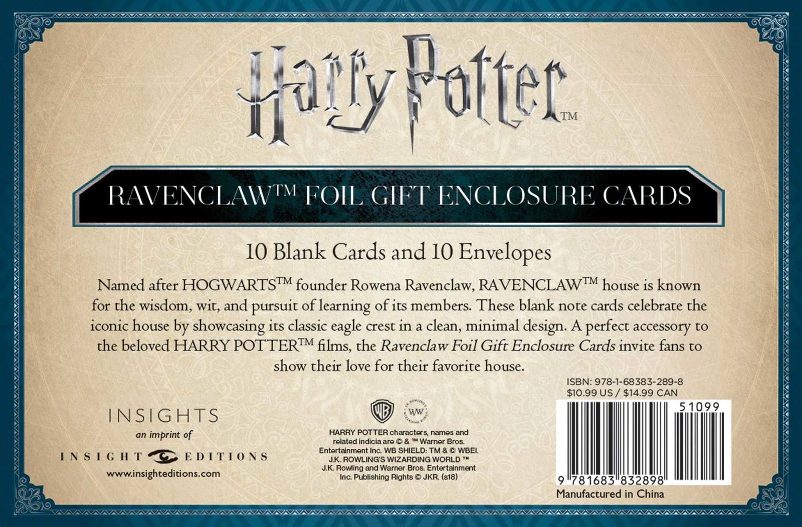 Buy Harry Potter Foil Gift Cards Ravenclaw at Mighty Ape NZ