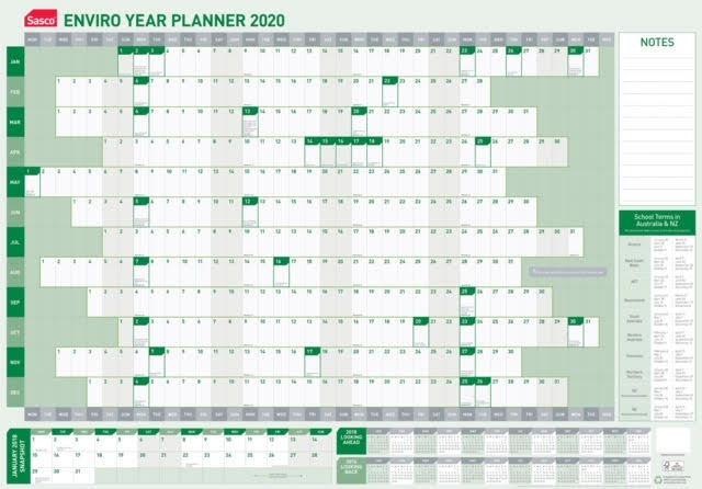 Sasco: 2020 Enviro Laminated Year Planner